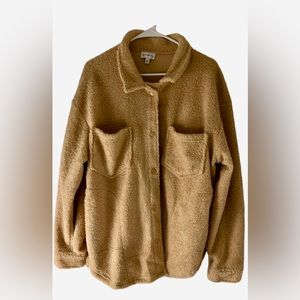 WONDERLY SHERPA FLEECE BUTTON UP JACKET